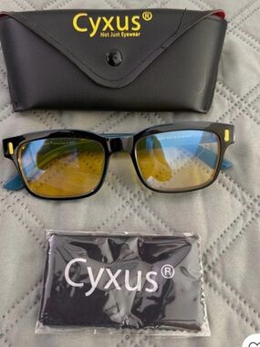 Black Frame Glasses with Yellow Lenses